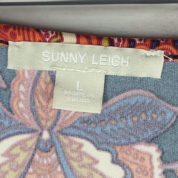 New Sunny Leigh Women's Large Dress Floral‎ Carolyn Print Long Sleeve Outfit - Picture 5 of 14